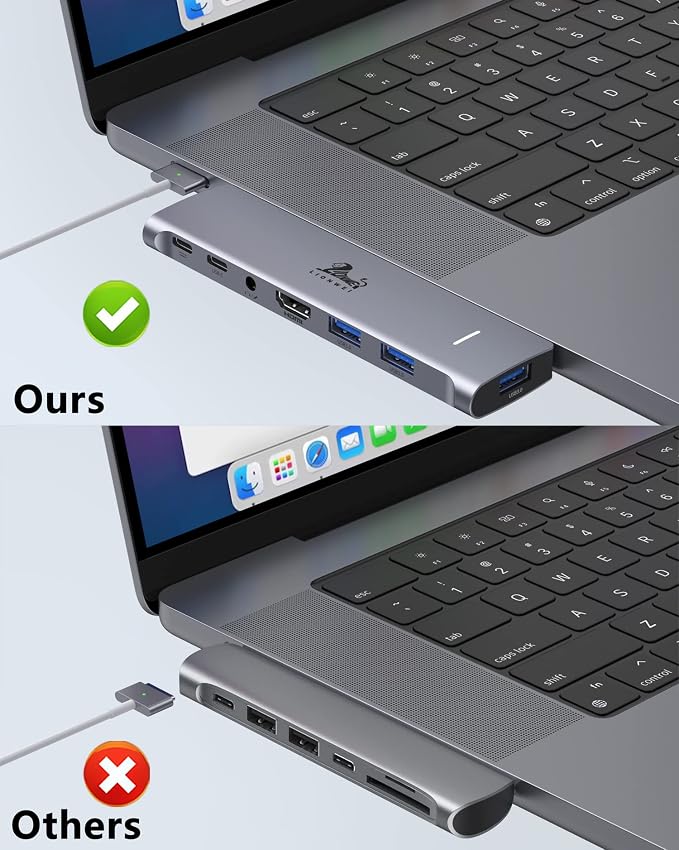 USB C Hub Adapter for MacBook Pro/Air M1M2M3 2022 2021 2020 13"15"16", 100W - Image 2