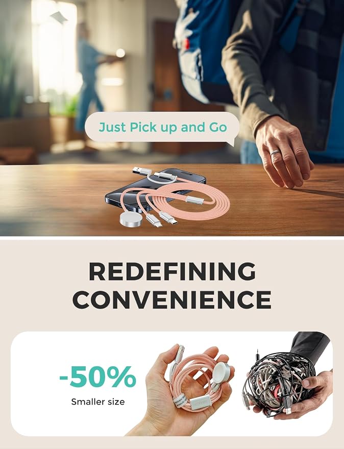 Pink-Upgraded 3 in 2 USB C Cable - Image 6