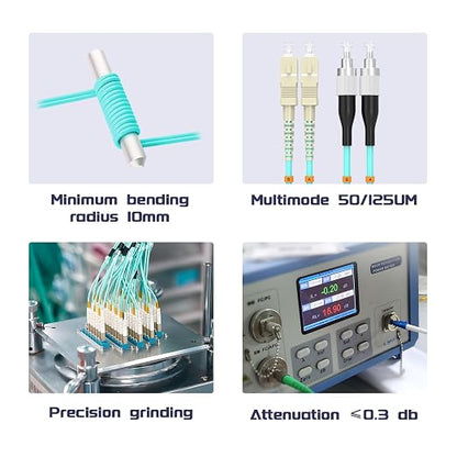 SC/UPC to FC/UPC Fiber Patch Cable OM3 15Meter/49ft 10GB/Gigabit Multimode - Image 5
