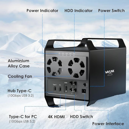 WAVLINK 4-Bay Hard Drive Enclosure - Image 2