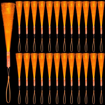 12Pack Orange Glow Sticks Light Up Fiber Optic Stick Glow Wands Bulk by NUDALA