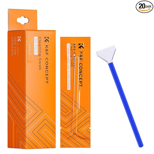 K&F Concept 20 Pack APS-C Frame Sensors Cleaning Swabs, DSLR SLR Digital Camera by KFCONCEPT