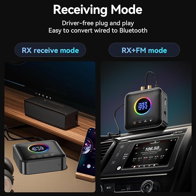 Bluetooth 5.4 Transmitter Receiver 3-in-1 Bluetooth Adapter HiFi Audio Receiver - Image 4