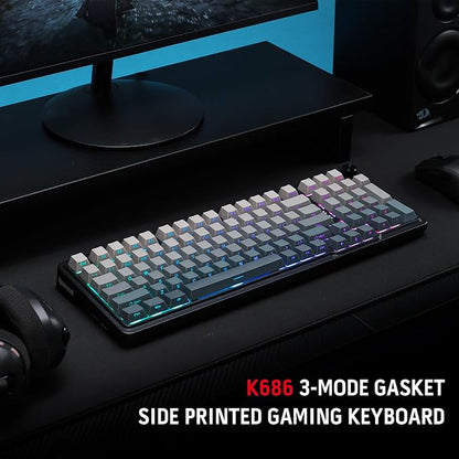 Redragon K686 PRO 98 Keys Wireless Gasket RGB Gaming Keyboard, 3-Mode PBT - Image 7