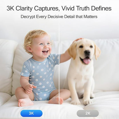 3K 5G Wi-Fi Security Camera Indoor, Backup Battery - Image 4