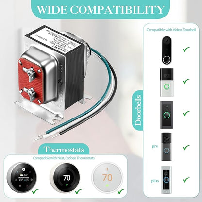 Landhoow Doorbell Transformer 16V 30VA, Hardwired Door Chime Transformer - Image 3