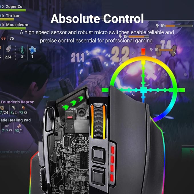 Redragon M801 Wireless Gaming Mouse, RGB Gaming Mouse - Image 3