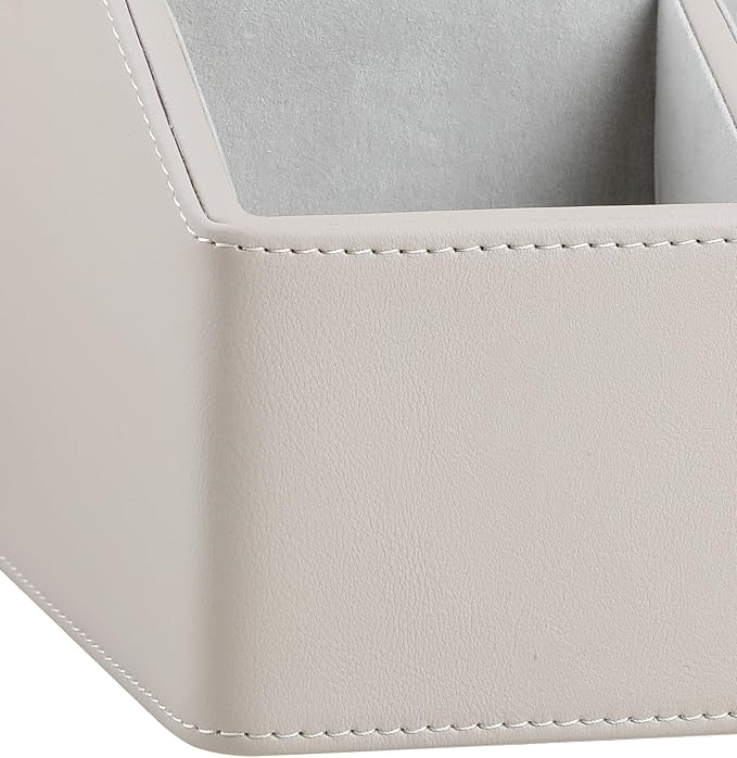 PU Leather Desk Organizer, Luxury Remote Control Holder - Image 6
