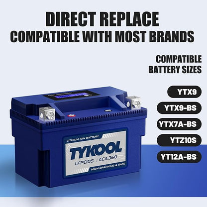 YTZ10S 12v lithium battery 6Ah 360CCA LiFePO4 battery, - Image 8