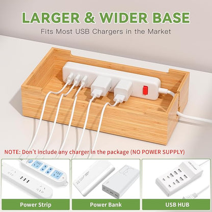 Pezin & Hulin Bamboo Charging Stand Rack, Wooden Charge Box - Image 6