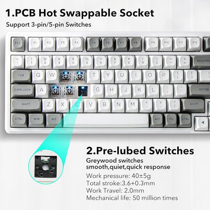 HUO JI Z-99 Wired Mechanical Keyboard, Creamy Sound, Hot Swappable Pre-lubed - Image 3