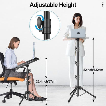 Projector Stand Tripod, Portable Laptop Floor Mount Adjustable Height 26 to 52 - Image 2