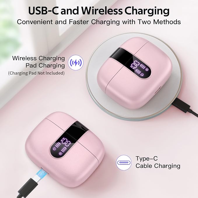 TAGRY Bluetooth Headphones True Wireless Earbuds 60H Playback LED Power Display - Image 3