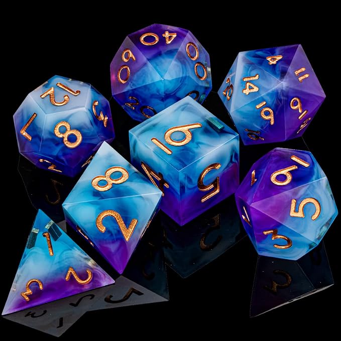 ARUOHHA DND Sharp Edged Dice Set, Resin D and D Dice Set RPG Role Playing Game - Image 4