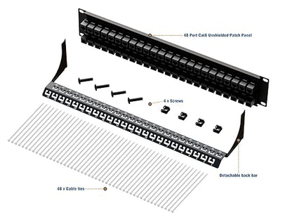 iwillink 10Gbps Cat6A Patch Panel 48 Port, 2U Keystone Patch Panel UTP 19-Inch - Image 5