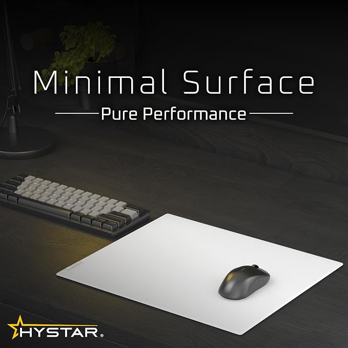 Hystar Aether Glass Gaming Mousepad | Micro-Etched Tempered Glass | Quiet - Image 7