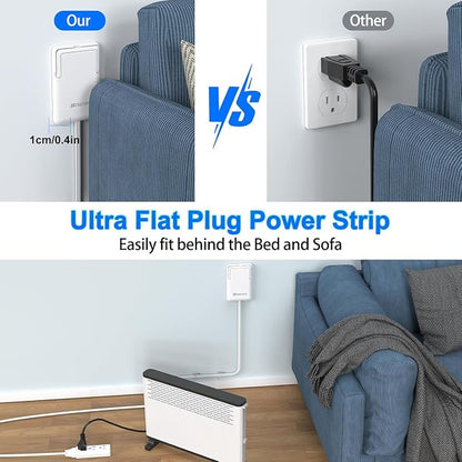 6FT Ultra Flat Plug Extension Cord - Image 4