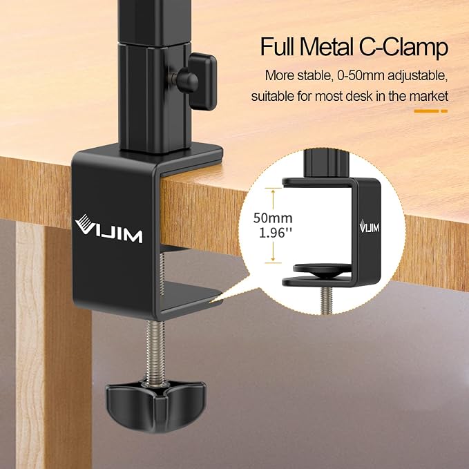 PICTRON VIJIM LS25 Camera Desk Mount, Flexible Overhead Webcam Stand - Image 7
