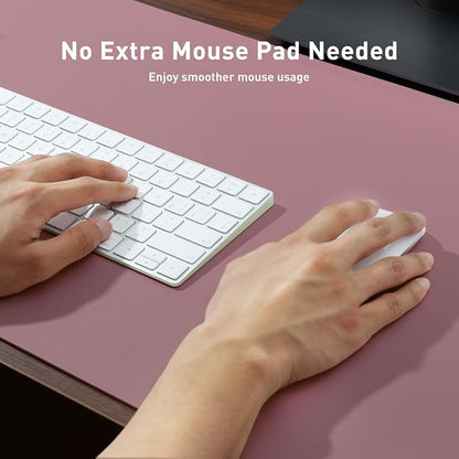 Aothia Leather Office Desk Mouse Pad Protector, Non-Slip PU Leather Laptop Desk - Image 4