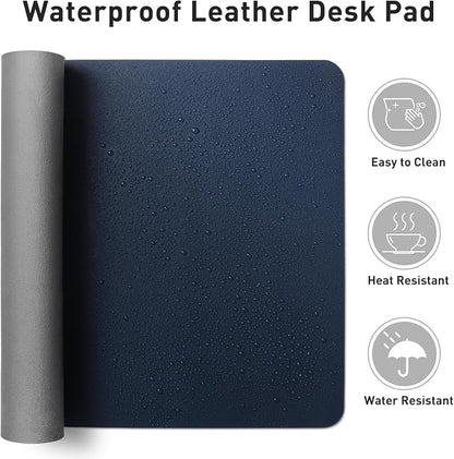 Aothia Leather Desk Pad Protector, Mouse Pad, Office Desk Mat, Non-Slip PU - Image 7