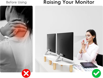 Dual Monitor Stand Riser, Rainbow Cloud Desktop Computer Stand - Image 4