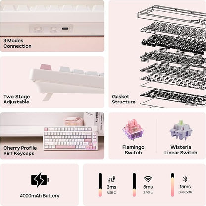 EPOMAKER QK81 75% Wireless Mechanical Gaming Keyboard, QMK/VIA Programmable and - Image 8