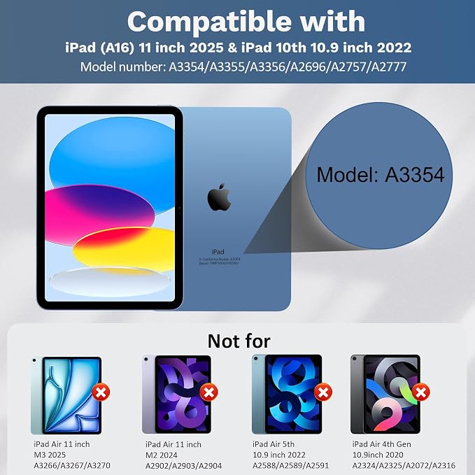 MoKo Touch Keyboard Case for iPad 11th Generation 11 inch 2025, iPad 10th - Image 2