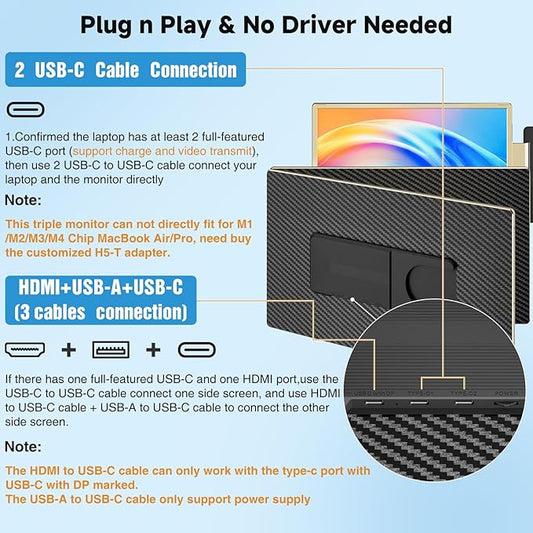 KEFEYA Laptop Screen Extender 15.6", FHD 1080P Portable Triple Monitor - Image 2