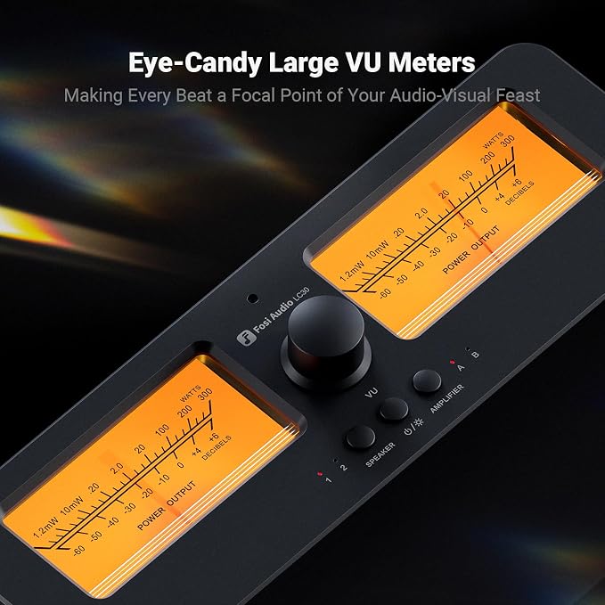 Fosi Audio LC30 VU Meter Amplifier Speaker Selector Switch Box Audio Visualizer - Image 3