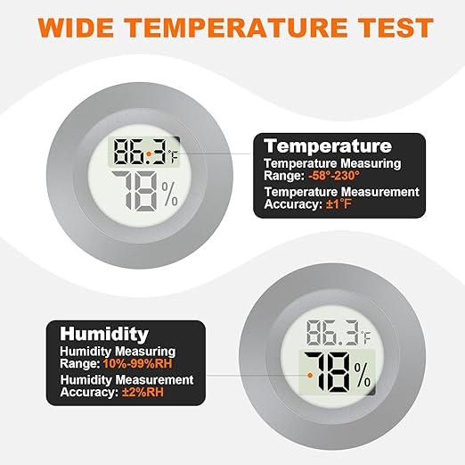 2 Pack Hygrometer Thermometer Mini Digital LCD Monitor Indoor/Outdoor Humidity - Image 2