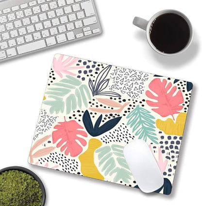 Mouse Pad, Colorful Palm Tropical Plants Mouse Pad, Square Waterproof Cute - Image 4