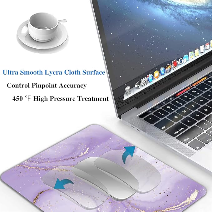 Gold Splatter Marble Mouse Pad, Anti-Slip Rubber Base Wireless Mouse Pads - Image 4