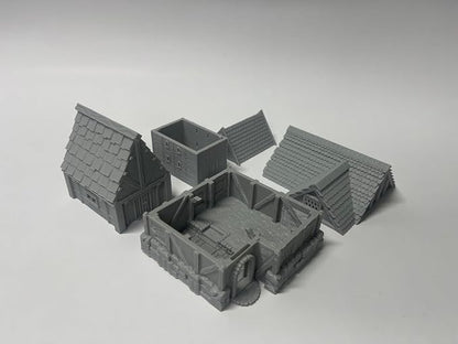 Paintable Tabletop Miniature Little Town Building Terrains Compatible - 18mm - Image 2