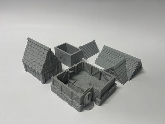 Paintable Tabletop Miniature Little Town Building Terrains Compatible - 18mm - Image 2