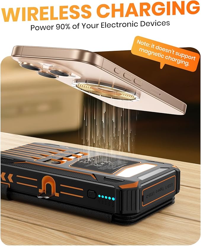 SOARAISE-Solar-Charger-Power-Bank - 48000mAh Wireless Portable Charger Built-in - Image 5