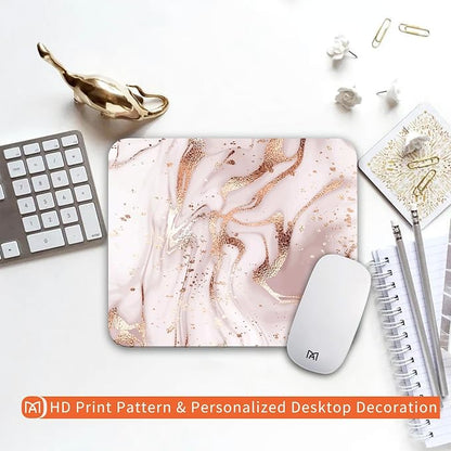 Square Mouse Pad Rose Gold Marble, Personalized Premium-Textured Custom Mouse - Image 6