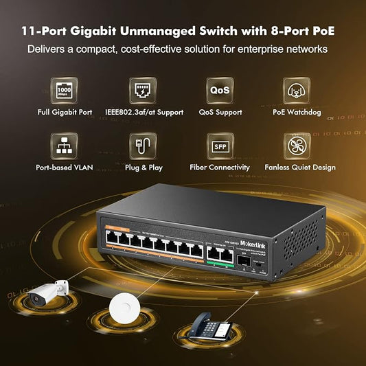 MokerLink 11 Port Gigabit PoE Switch - Image 2