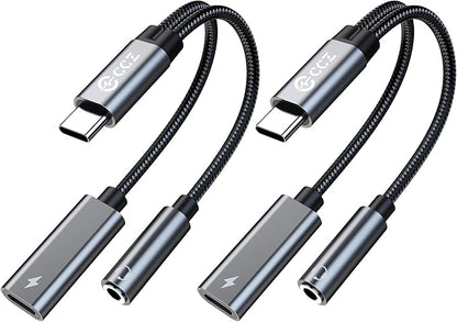 2PCS USB C Splitter for KZ ZS10 PRO, CCZ CA01 USB C to 3.5mm Audio Headphone by Yinyoo