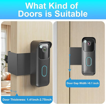 Anti-Theft Doorbell Mount for Blink Video Doorbell, Drill-Free Door Mount - Image 3