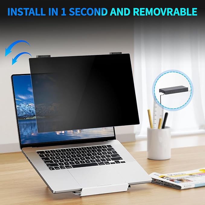 Laptop Privacy Screen 15.6 inch, 9H Hanging Privacy Screen - Image 2