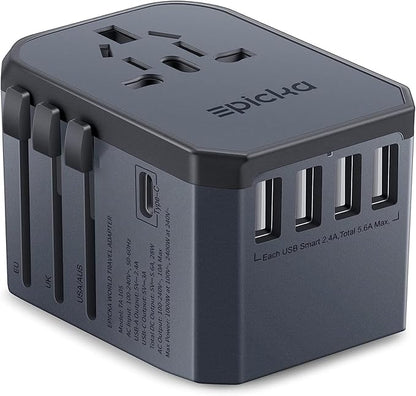EPICKA Universal Travel Adapter, European Travel Plug Adapter by EPICKA