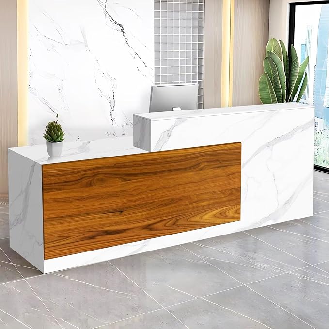 Reception Desk with Counter Modern Checkout Counter with Lockable Drawer by Unknown
