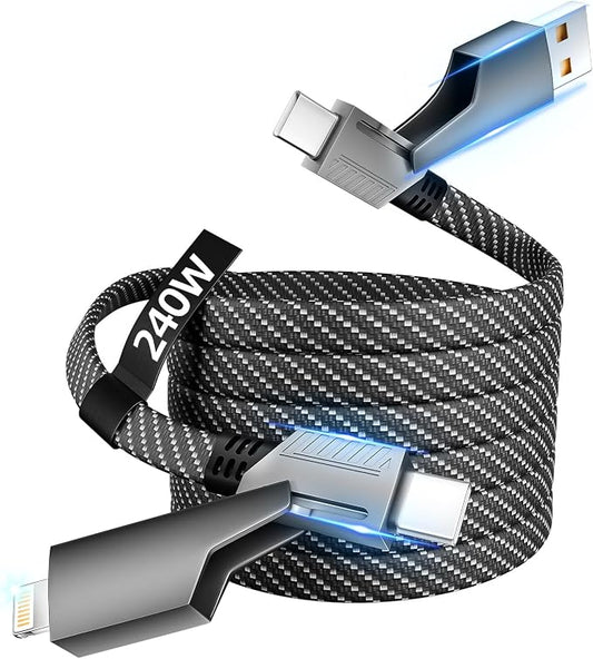 IDISON USB C Cable, 240W MAX 4 in 1 Charging Cord 5FT by MPATIBY