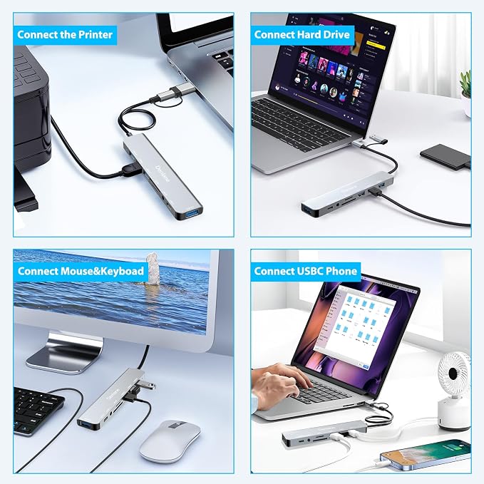 USB C Hub USB Hub 3.0 for Laptop, Upgrade 8 in 2 USB Splitter - Image 8