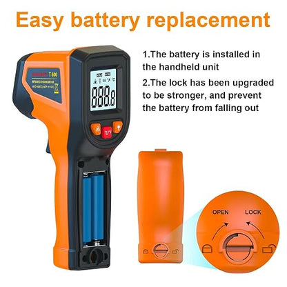 Laser Infrared Thermometer Non-Contact Digital Temperature Gun, -58℉～1112℉ IR - Image 5