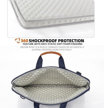KINGSLONG 15.6 inch Laptop Shoulder Bag, Slim Laptop Sleeve Case, Shockproof - Image 2
