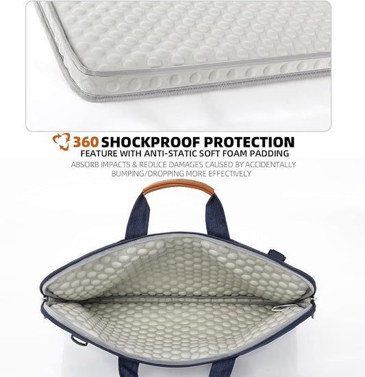 KINGSLONG 15.6 inch Laptop Shoulder Bag, Slim Laptop Sleeve Case, Shockproof - Image 2