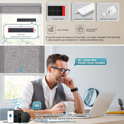 SmartWings Motorized Light Filtering Shades, Work - Image 2