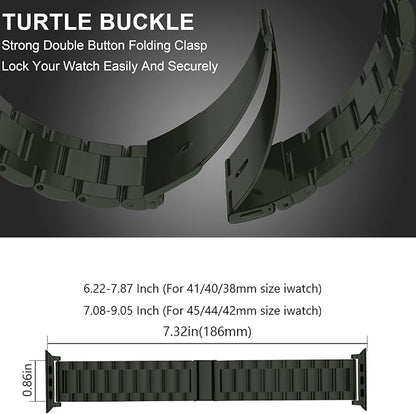 EPULY Stainless Steel Apple Watch Band, 42mm-49mm Compatible, Adjustable Length - Image 3
