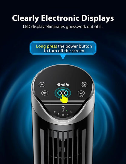 Grelife 13" Electronic Tower Fan - Image 2